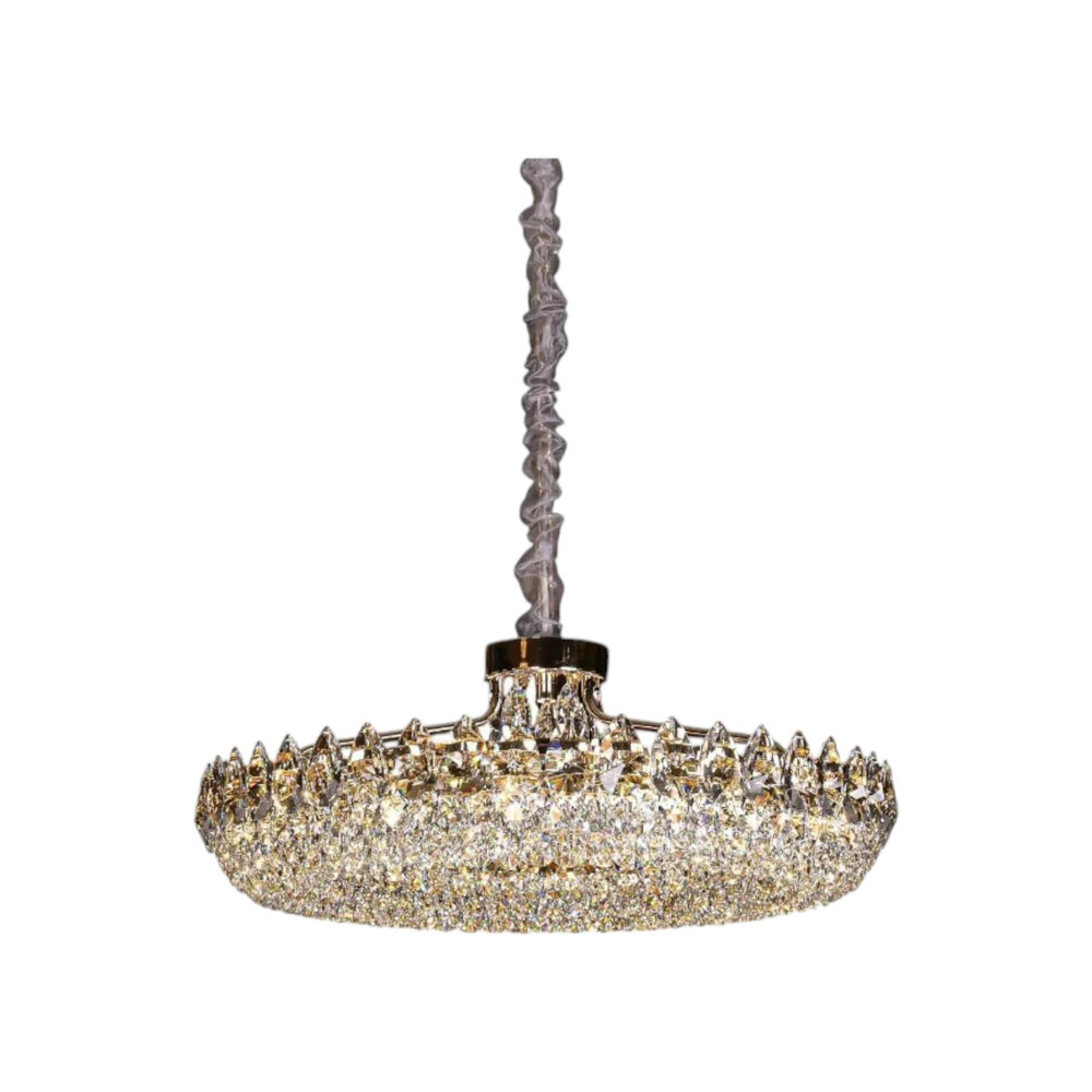 Light Empire Raindrop Crystal Chandelier Light Fixture for Living Room Foyer Entrance Dining Room Hallway Bedroom Entryway Gold Finish