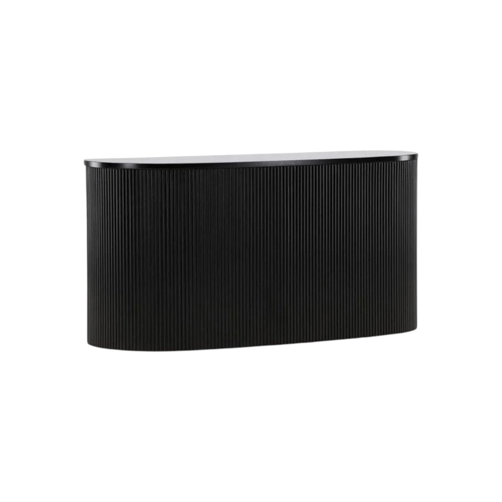 Loca Wall Cabinet 120 cm | Black Ribbed Modern Storage Furniture