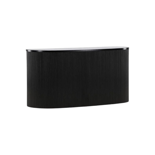 Loca Wall Cabinet 120 cm | Black Ribbed Modern Storage Furniture