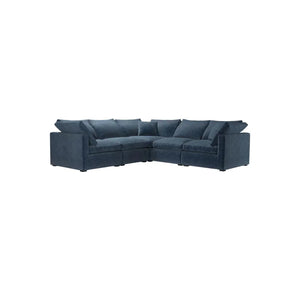 Bluebell Classic Chaise Sofa UK with wooden legs and feather cushions in a traditional living room setting