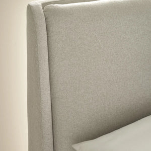 Maddock Beige Fabric Ottoman Storage Double Bed Frame with Lift-Up Storage & Padded Headboard