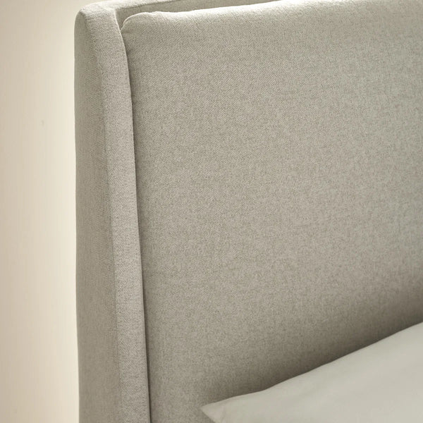Maddock Beige Fabric Ottoman Storage Double Bed Frame with Lift-Up Storage & Padded Headboard