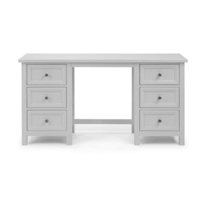 Julian Bowen Maine Dressing Table with 6 Drawers – Dove Grey New England Style Wooden Vanity Desk