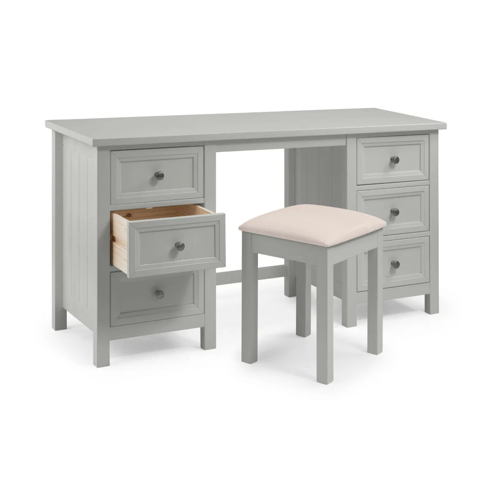 Julian Bowen Maine Dressing Table with 6 Drawers – Dove Grey New England Style Wooden Vanity Desk