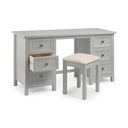 Julian Bowen Maine Dressing Table with 6 Drawers – Dove Grey New England Style Wooden Vanity Desk