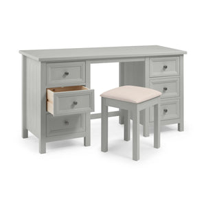 Julian Bowen Maine Dressing Table with 6 Drawers – Dove Grey New England Style Wooden Vanity Desk