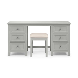 Julian Bowen Maine Dressing Table with 6 Drawers – Dove Grey New England Style Wooden Vanity Desk