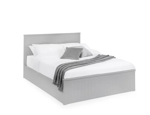 Julian Bowen Maine Ottoman Bed Frame in Dove Grey – New England Style Wooden Bed with Lift-Up Storage