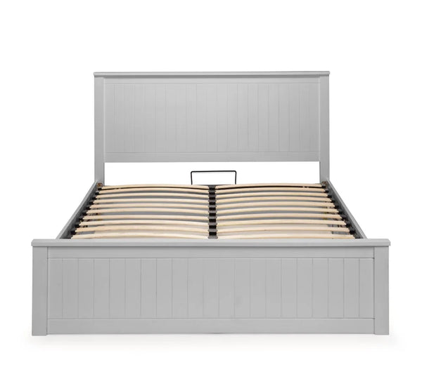 Julian Bowen Maine Ottoman Bed Frame in Dove Grey – New England Style Wooden Bed with Lift-Up Storage