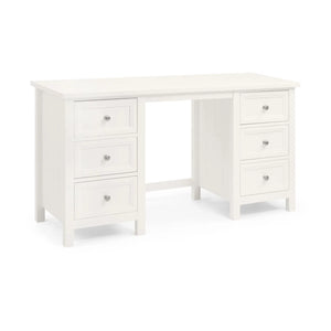 Julian Bowen Maine Dressing Table with 6 Drawers – Dove Grey New England Style Wooden Vanity Desk