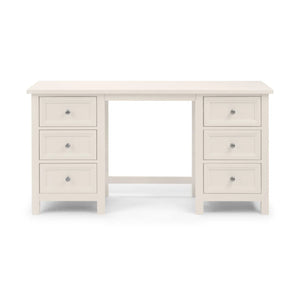 Julian Bowen Maine Dressing Table with 6 Drawers – Dove Grey New England Style Wooden Vanity Desk