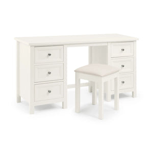 Julian Bowen Maine Dressing Table with 6 Drawers – Dove Grey New England Style Wooden Vanity Desk