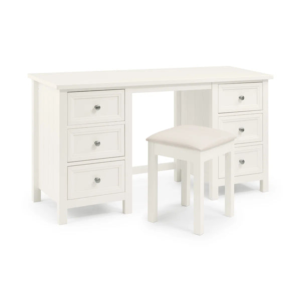 Julian Bowen Maine Dressing Table with 6 Drawers – Dove Grey New England Style Wooden Vanity Desk