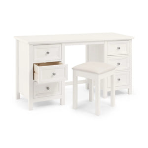 Julian Bowen Maine Dressing Table with 6 Drawers – Dove Grey New England Style Wooden Vanity Desk