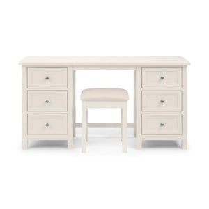 Julian Bowen Maine Dressing Table with 6 Drawers – Dove Grey New England Style Wooden Vanity Desk
