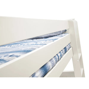 Maine White Wooden Bunk Bed with Convertible Twin Single Design – New England Style Kids & Guest Bed Frame