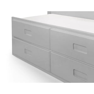 Maisie Light Grey Wooden Captain's Bed with Pull-Out Underbed & Storage Drawers – Single