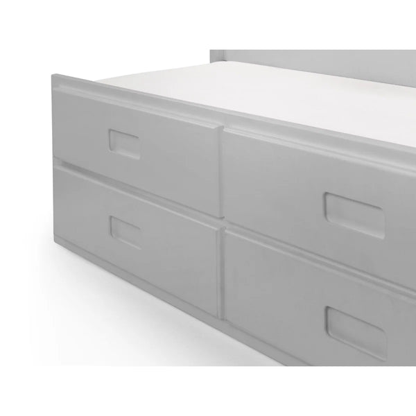 Maisie Light Grey Wooden Captain's Bed with Pull-Out Underbed & Storage Drawers – Single