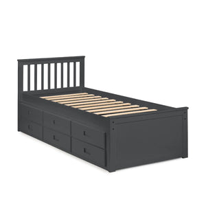 Maisie Single Captain's Bed with Pull-Out Guest Bed & Storage Drawers – White Lacquer