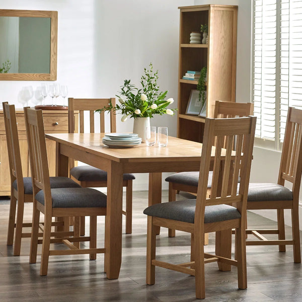 Mallory Solid Oak Extending Dining Table – 180-220cm 6-8 Seater Natural Oak