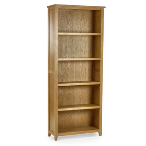 Julian Bowen Mallory Solid Oak Tall Bookcase with 5 Spacious Shelves
