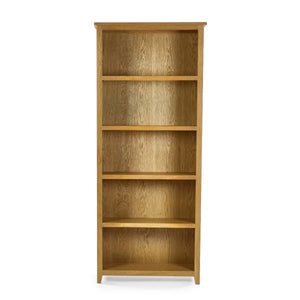 Julian Bowen Mallory Solid Oak Tall Bookcase with 5 Spacious Shelves