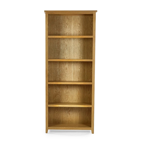 Julian Bowen Mallory Solid Oak Tall Bookcase with 5 Spacious Shelves