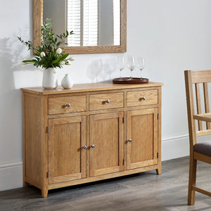 Julian Bowen Mallory Large Oak Sideboard with 3 Drawers & 3 Cupboards