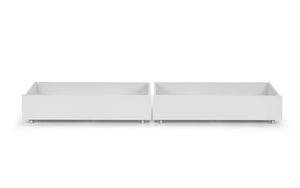 Manhattan Underbed Storage Drawers Set of 2 – White High Gloss Rolling Bedroom Storage for Manhattan Bookcase Bed