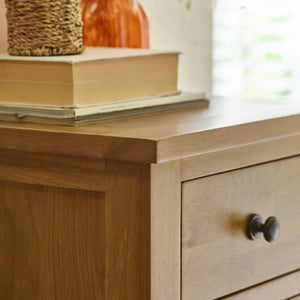Julian Bowen Marlborough Oak 7 Drawer Narrow Chest – Solid White Oak & Oak Veneers, Waxed Finish Bedroom Storage Unit