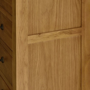 Julian Bowen Marlborough Oak 7 Drawer Narrow Chest – Solid White Oak & Oak Veneers, Waxed Finish Bedroom Storage Unit