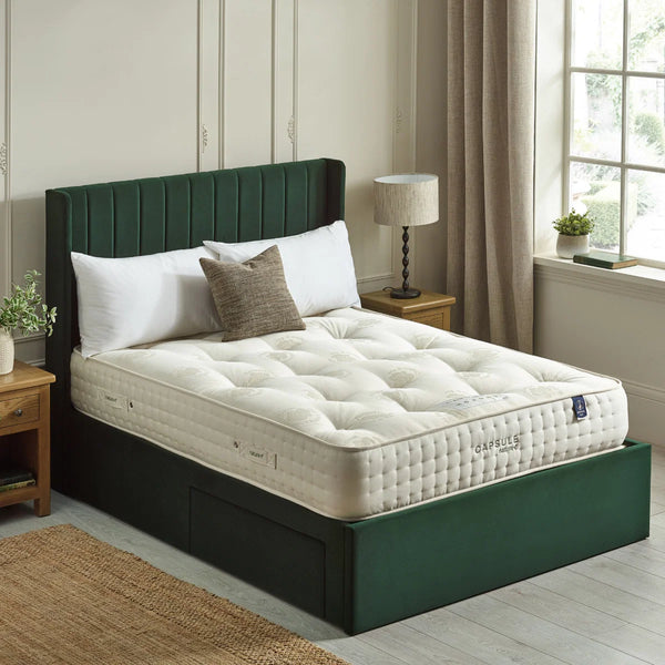 Capsule Nature UK Double Pocket Sprung Mattress with Wool, Cashmere & Silk Fillings – Double-Sided Natural Mattress – 135 x 190cm