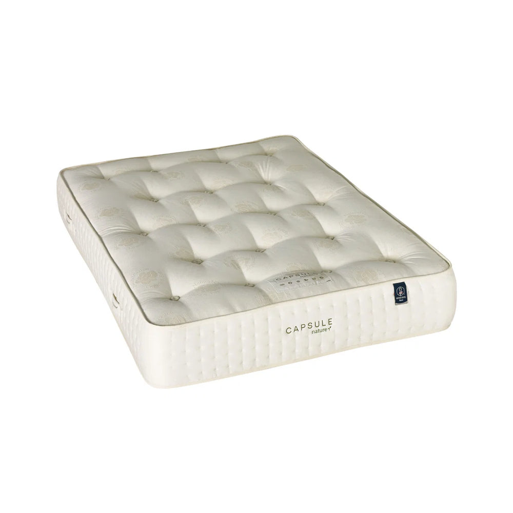 Capsule Nature UK Double Pocket Sprung Mattress with Wool, Cashmere & Silk Fillings – Double-Sided Natural Mattress – 135 x 190cm