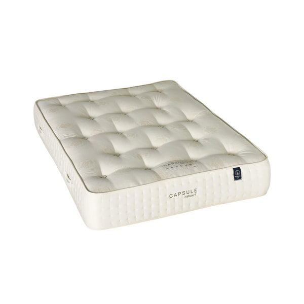 Capsule Nature UK Double Pocket Sprung Mattress with Wool, Cashmere & Silk Fillings – Double-Sided Natural Mattress – 135 x 190cm