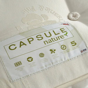 Capsule Nature UK Double Pocket Sprung Mattress with Wool, Cashmere & Silk Fillings – Double-Sided Natural Mattress – 135 x 190cm