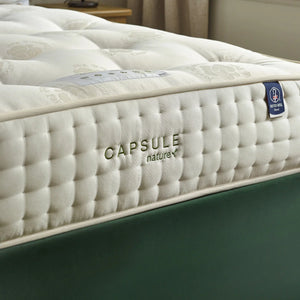 Capsule Nature UK Double Pocket Sprung Mattress with Wool, Cashmere & Silk Fillings – Double-Sided Natural Mattress – 135 x 190cm