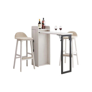 Liz Extendable Bar Table Set with Wine Cabinet – Oak Finish Modern Wooden Kitchen & Dining Furniture Set