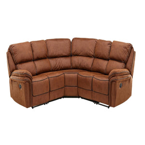 Saranda Recliner Corner Sofa, Brown – Luxurious Microfiber L-Shaped Sofa with Electric Recliner Function, High Comfort & Spacious Design for Modern Living Rooms
