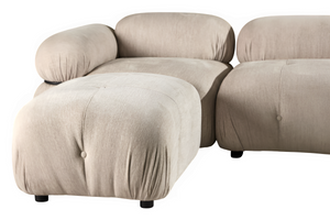 Mika 4-Module Corner Sofa in Beige | Spacious Modular Sofa with Black Legs