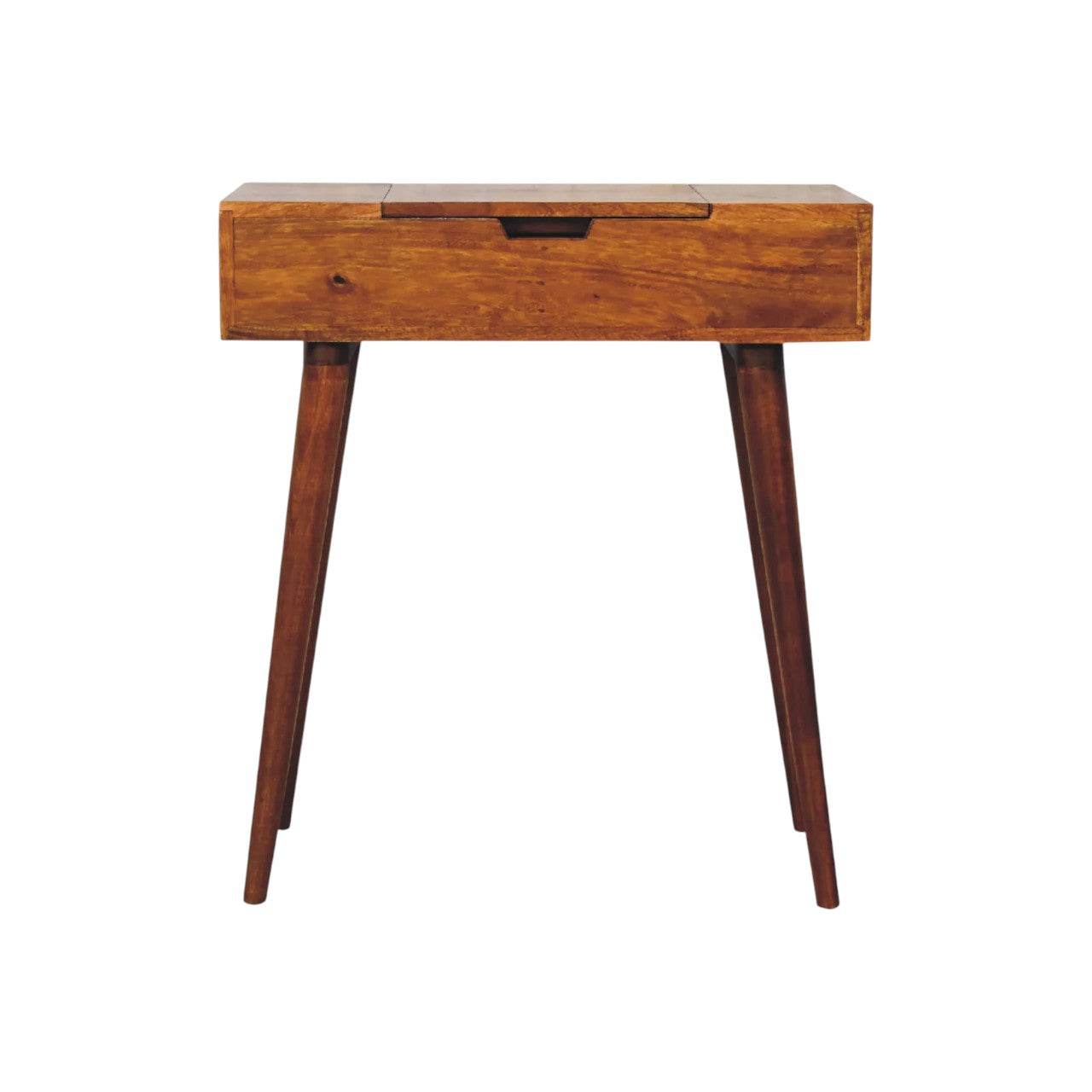Mini Chestnut Fold Vanity Table Mirror