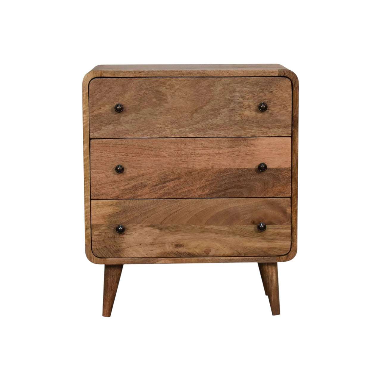 Mini Curved Oak ish Chest Drawers