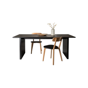 Mmilo Vail Rectangular Dining Table – 200x100 cm, Black MDF, Nordic Design, Modern Dining Table for 6–8 People