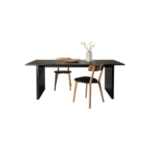 Mmilo Vail Rectangular Dining Table – 200x100 cm, Black MDF, Nordic Design, Modern Dining Table for 6–8 People