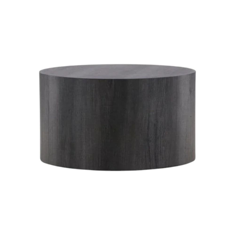 Mmilo York Round Sofa Table 80 cm – Black MDF Coffee Table, Modern Living Room Design