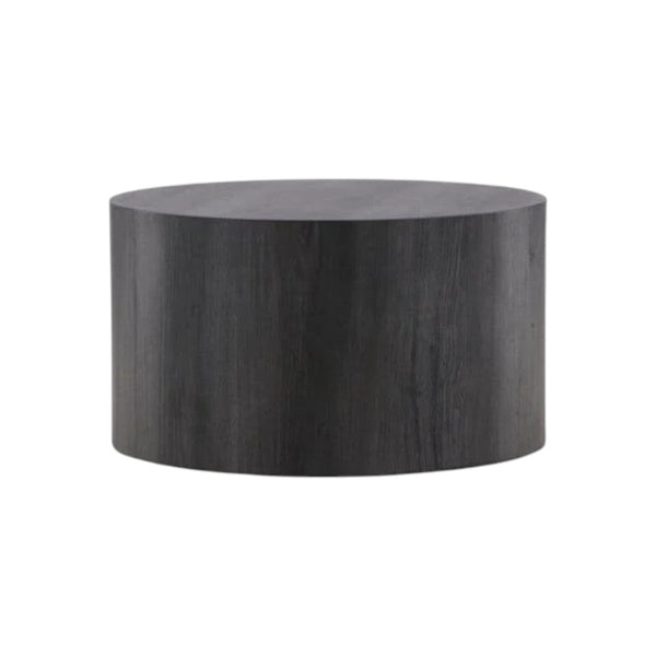 Mmilo York Round Sofa Table 80 cm – Black MDF Coffee Table, Modern Living Room Design