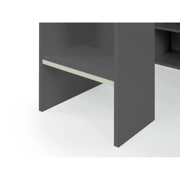 Nebula High Sleeper Gaming Bed with Integrated Desk, TV Space & Storage Shelving – Anthracite – UK Single (90 x 190cm)
