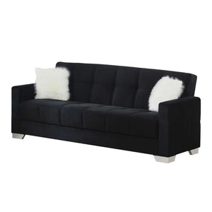 Ontario 3+2+1 Seater Sofa Bed Set Modern Black Fabric, Convertible Sofa & Bed, Living Room Furniture