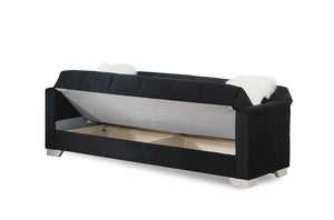 Ontario 3+2+1 Seater Sofa Bed Set Modern Black Fabric, Convertible Sofa & Bed, Living Room Furniture