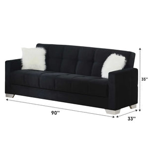 Ontario 3+2+1 Seater Sofa Bed Set Modern Black Fabric, Convertible Sofa & Bed, Living Room Furniture