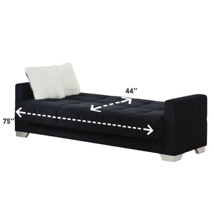 Ontario 3+2+1 Seater Sofa Bed Set Modern Black Fabric, Convertible Sofa & Bed, Living Room Furniture